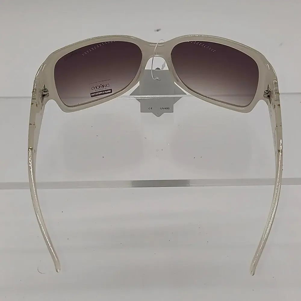 302diamond vision white sunglasses with